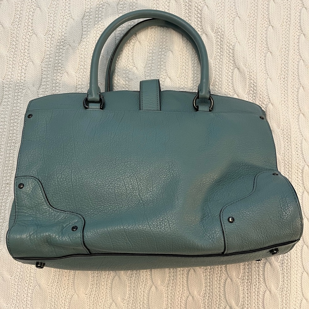 Coach Teal Leather Satchel - Picture 7 of 12